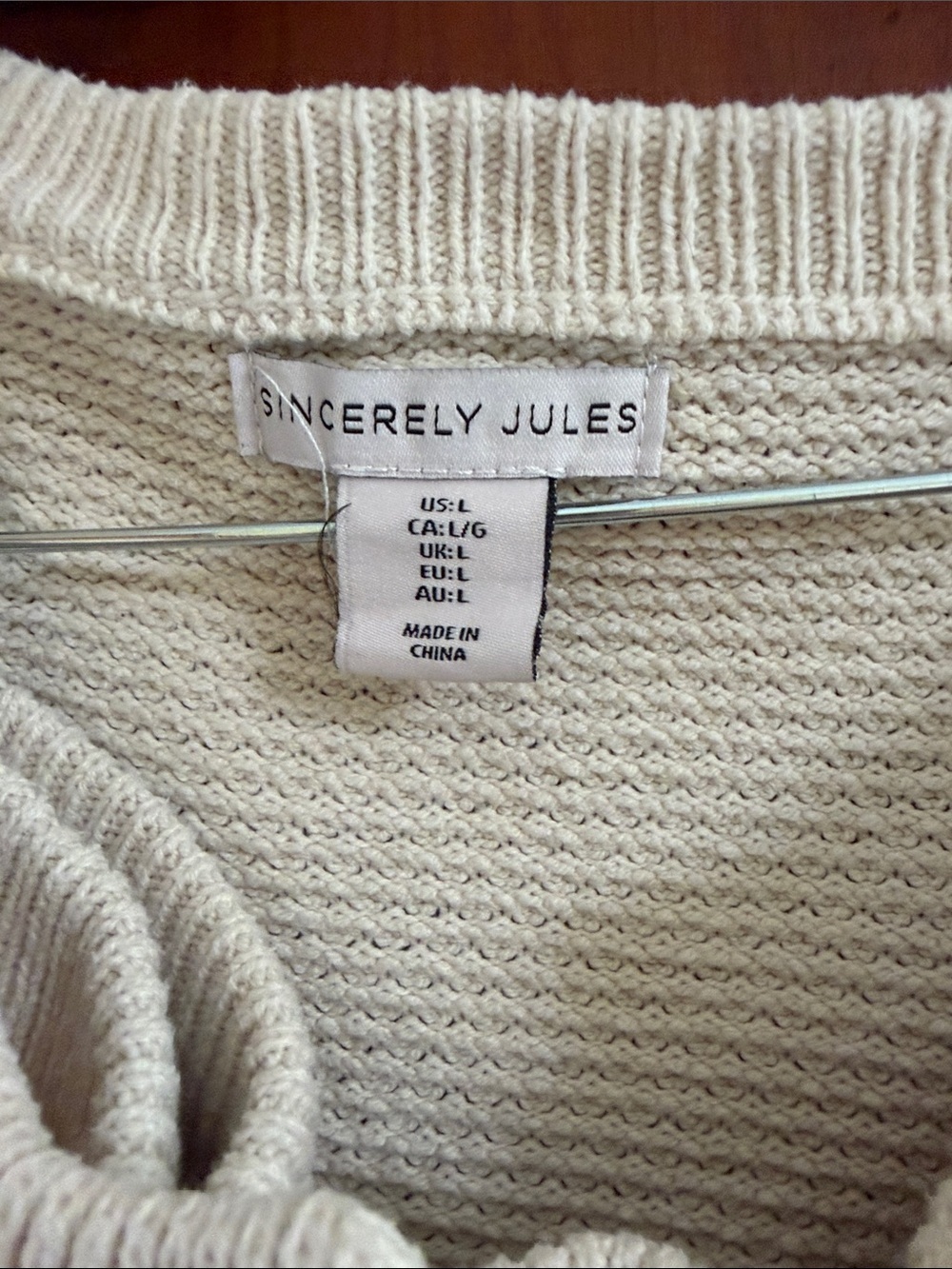 Sincerly Jules Cream Waffle-Knit Sweater Matching Set - Picture 2 of 3